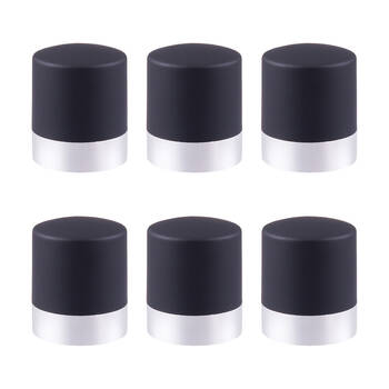 6PK Bartender Twist-Lock Champagne Bottle Resealer - Silver