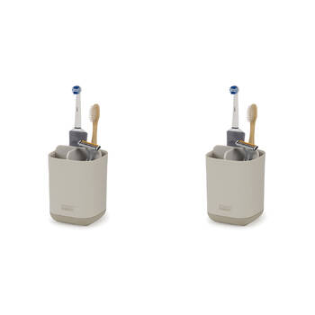 2PK Joseph & Joseph EasyStore 12.7cm Toothbrush Caddy - Ecru