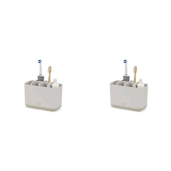 2PK Joseph & Joseph EasyStore 17cm Toothbrush Caddy Large - Ecru