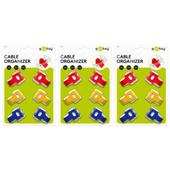 3x 6pc Goobay Hook & Loop Fastener Cable Management Organisers