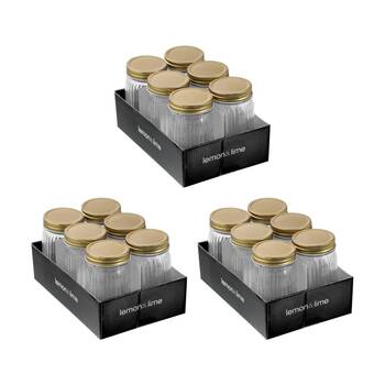 3x 6pc Lemon and Lime Roma Ribbed Conserve Jar 450ml Food Safe Kitchenware