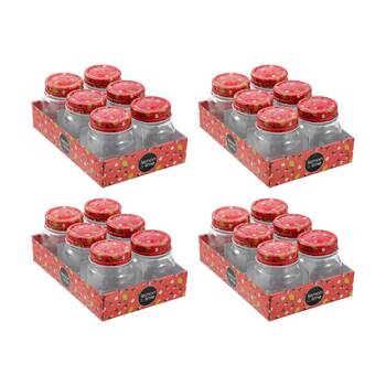 4x 6pc Lemon and Lime Roma Sherbert Garden Deco Conserve Jar 180ml Food Safe