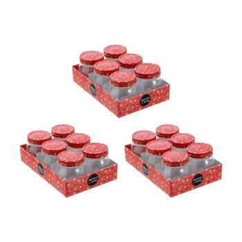 3x 6pc Lemon and Lime Roma Sherbert Garden Deco Conserve Jar 300ml Food Safe