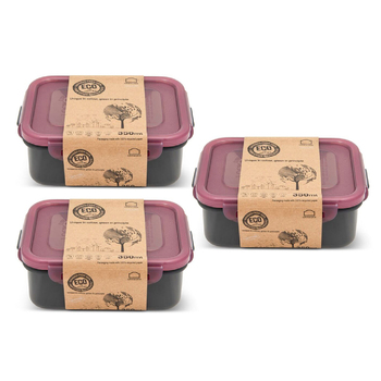 3PK LocknLock 350ml Eco Rectangle Airtight Food Container Set - Short