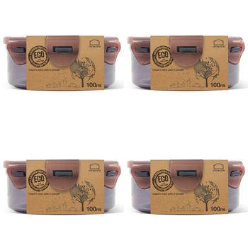 4PK LocknLock 100ml Eco Round Airtight Food Container Set - Short
