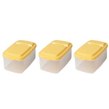 3PK LocknLock 750ml Cat/Dog Pet Flip Top Lid Food Storage Container - Yellow