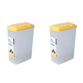 2PK LocknLock 2.4L Cat/Dog Pet Flip Top Lid Food Storage Container - Yellow
