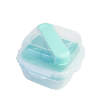 LocknLock 2in1 To-Go 1.5L Salad Container w/ Spoon/Fork - Aqua