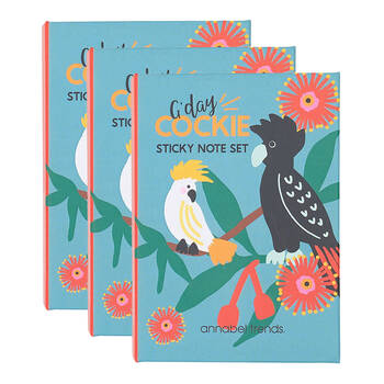 3PK Annabel Trends Sticky Note Pads Set Writing Staionery 35.7cm Cockatoo