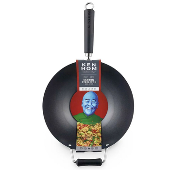 Ken Hom Large Wok Professional Carbon Steel  Kitchen Pan  31cm Black