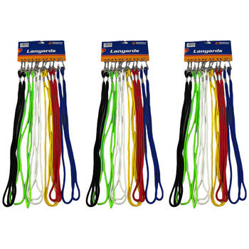 3x 12pc Regent All Purpose Versatile Durable Sturdy Lanyard Multi Colour