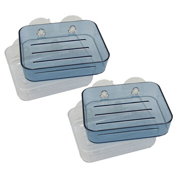 4PK Boxsweden Suction Soap Holder 13.5X10X3cm Assorted