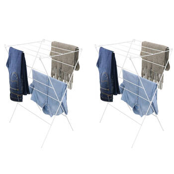 2PK Boxsweden 12 Rails Foldable Wire Clothes Airer Clothes Rack