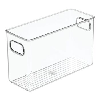 iDesign 25.5x15cm Fridge/Pantry Storage Organiser Bin w/ Handles - Clear
