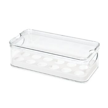 iDesign Crisp 32.5x16.2cm Egg Holder Container Bin w/ Handles - Clear