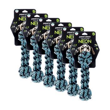 6PK Paws and Claws Tug-Of-War Rope Tugger Toy For Healthy Teeth & Gums Assorted