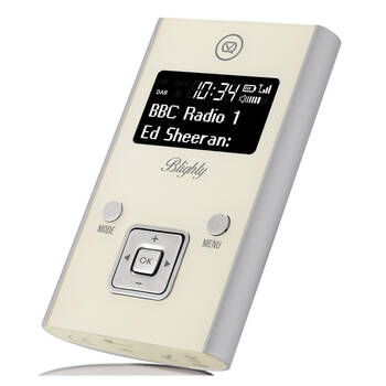 VQ Blighty DAB / DAB+ Digital & FM Radio Pocket Radio - Silver/Cream