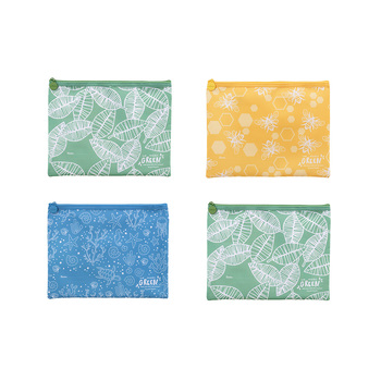 4PK Celco We Mean Green Enviro Recycled Pencil Cases Assorted