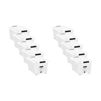 10PK Boxsweden Stow Storage Container 32L w/ Wheels 49.5x33.5x28cm Organisation