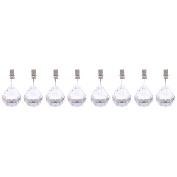 8pc Pizzazz Acrylic Crystal Tablecloth Weights Set - Clear