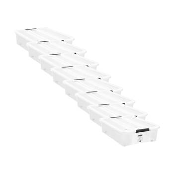 8PK Boxsweden Stow Underbed Storage Container 40L w/ Wheels 66x48.5x18cm