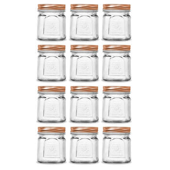 2x 6PK Lemon Lime Square Modena Glass Jar - 225ml