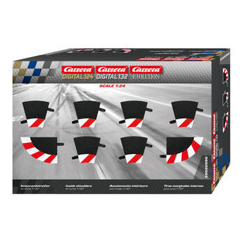 8pc Carrera Inside Shoulder For Curve 1/30 Race Track Accessory Toy 8y+