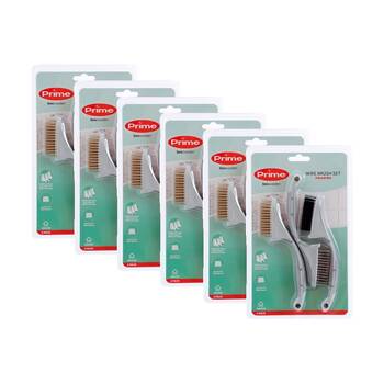 6x 3pc Boxsweden Prime Wire Brush Set Heavy Duty Bristles for Cleaning