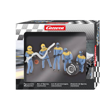 5pc Carrera Pit Mechanics Blue Race Slot Car Accessory Toy 8y+