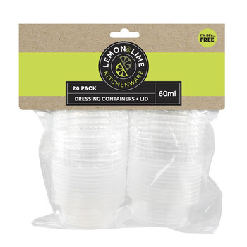 20pc Lemon & Lime 60ml Dressing Containers w/ Lid