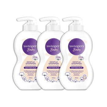3PK Swisspers Baby Cotton Milk Gentle Hair Shampoo 500ml