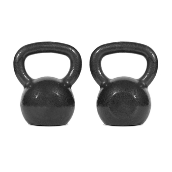 2PK Solid Cast Iron Kettlebell Weights 6kg Home Gym Workout Set