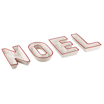 4pc Ladelle Festive Letters Noel Porcelain Bowl Set 17x10x3cm