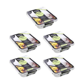 5x 5pc Lemon and Lime Foil Tray With Lid 32x26x6.5cm Kitchenware