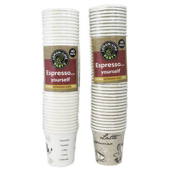 40PK Lemon & Lime 115ml Espresso Cups - Assorted Design