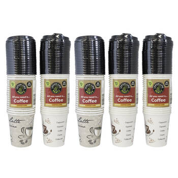 100pc Lemon & Lime Coffee Cups w/ Lids