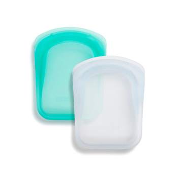 2pc Stasher Silicone 118ml/18cm Reusable Sandwich Bag - Clear/Aqua