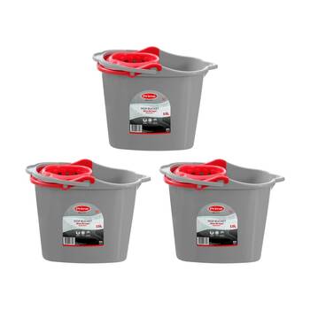 3PK Boxsweden Prime Mop Bucket with Wringer 15L 39x28x30cm Durable for Cleaning