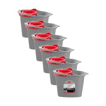 6PK Boxsweden Prime Mop Bucket with Wringer 15L 39x28x30cm Durable for Cleaning