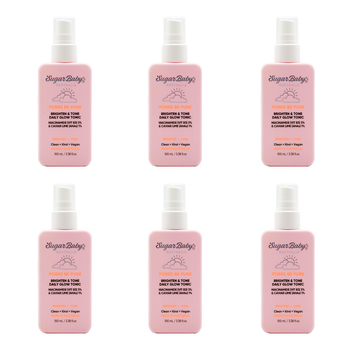 6PK Sugar Baby 100ml Pores Be Pure Brighten & Tone Daily Glow Tonic