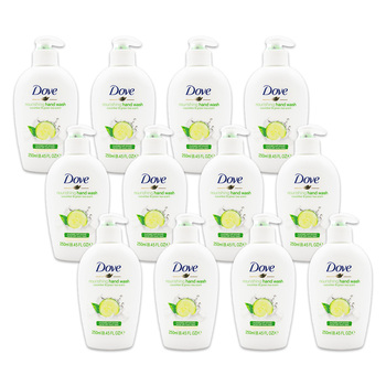 12PK Dove 250ml Nourishing Hand Wash Cucumber & Green Tea Scent