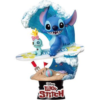 Beast Kingdom D Stage PVC Lilo & Stitch Stitch Surf 15cm