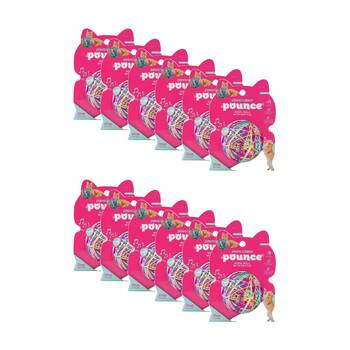 12PK Paws and Claws Pounce Cat Wool Ball with Rattle 9cm Safe for Cats