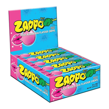 30pc Zappo Flavoured Chews Sour Bubblegum Flavour 29g