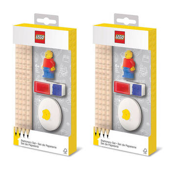 2x 8pc Lego Stationery Pencil/Sharpener/Figure Set Kids/Children Writing 6y+