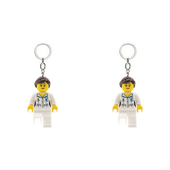 2PK Lego Nurse/Surgeon Keychain LED Light 23x24cm Assorted Kids 6y+