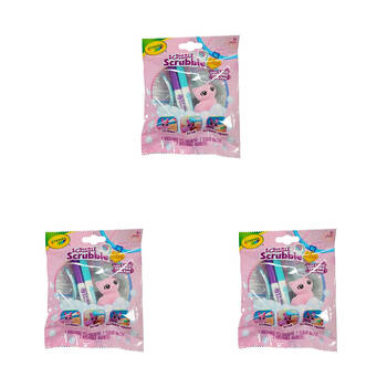 3PK Crayola Scribble Scrubbie Art & Craft Kit Pastel Pets Kids Assorted 3y+