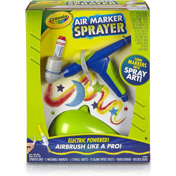 Crayola Mini Marker Airbrush Sprayer w/ Washable Markers Kids 6y+