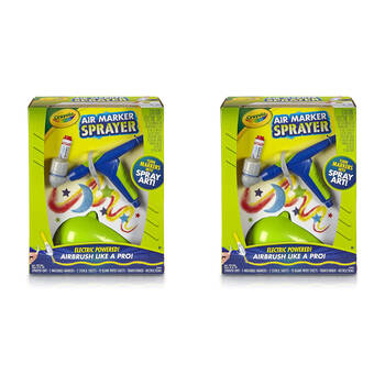 2PK Crayola Mini Marker Airbrush Sprayer w/ Washable Markers Kids 6y+