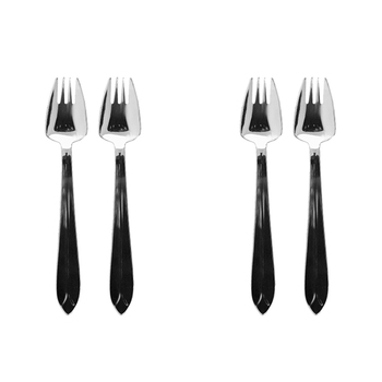 2x 2pc Splayd Original 18cm Stainless Steel Mirror Knife/Spork Set - Silver